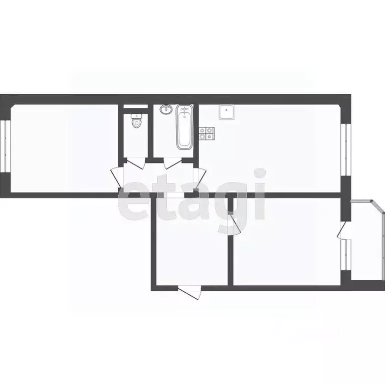 2-к кв. Тюменская область, Тюмень Широтная ул., 170к2 (65.9 м) - Фото 1