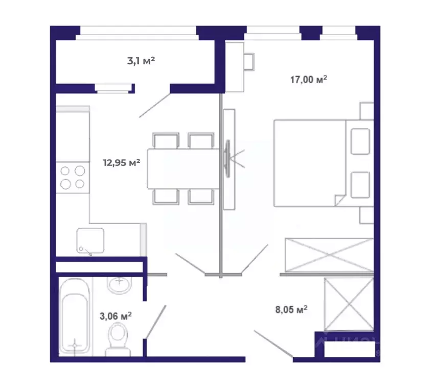 1-к кв. Иркутская область, Иркутский муниципальный округ, Маркова рп, ... - Фото 1