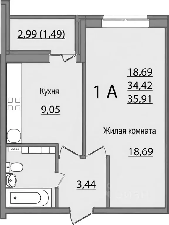 1-к кв. Краснодарский край, Краснодар Славянский мкр, ул. Заполярная, ... - Фото 1