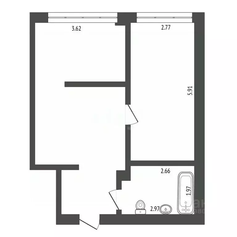 1-к кв. Крым, Саки ул. Санаторная (47.0 м) - Фото 1