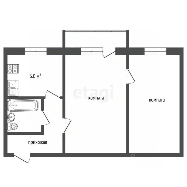 2-к кв. Московская область, Луховицы ул. Жуковского, 29А (45.9 м) - Фото 2