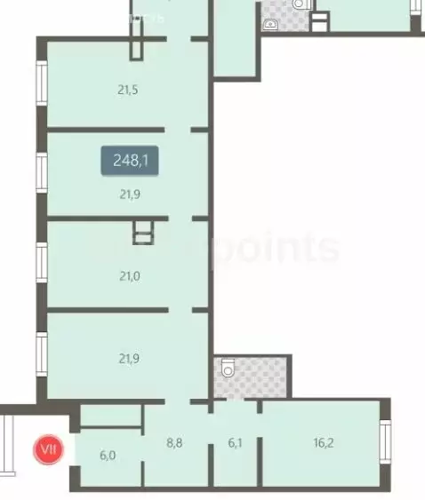 Помещение свободного назначения (248 м) - Фото 1