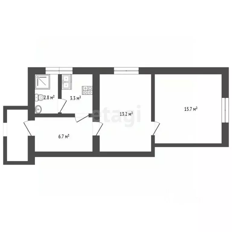 3-к кв. Камчатский край, Елизово ул. Циолковского, 6 (41.7 м) - Фото 2