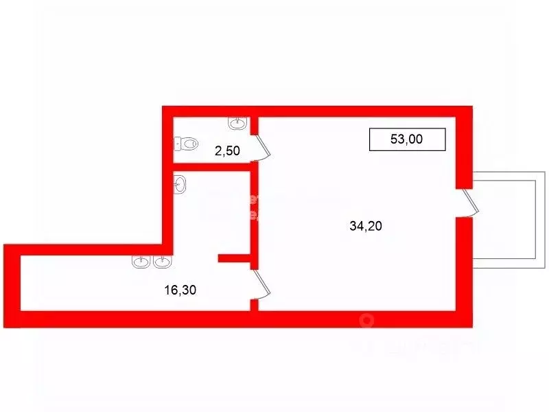 Торговая площадь в Санкт-Петербург Ленская ул., 20К1 (53 м) - Фото 2