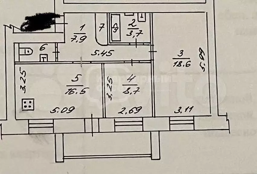 3-к. квартира, 59 м, 6/6 эт. - Фото 0