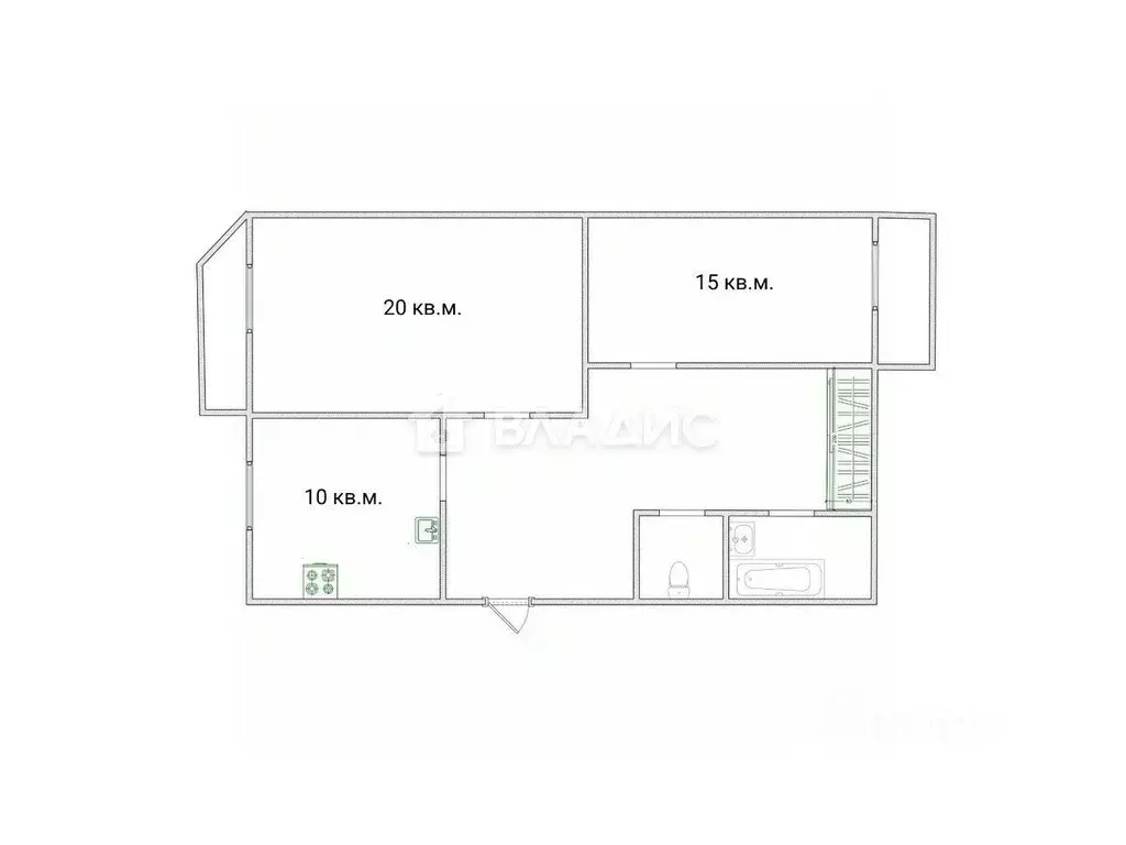 2-к кв. Ленинградская область, Всеволожский район, Колтушское ... - Фото 2