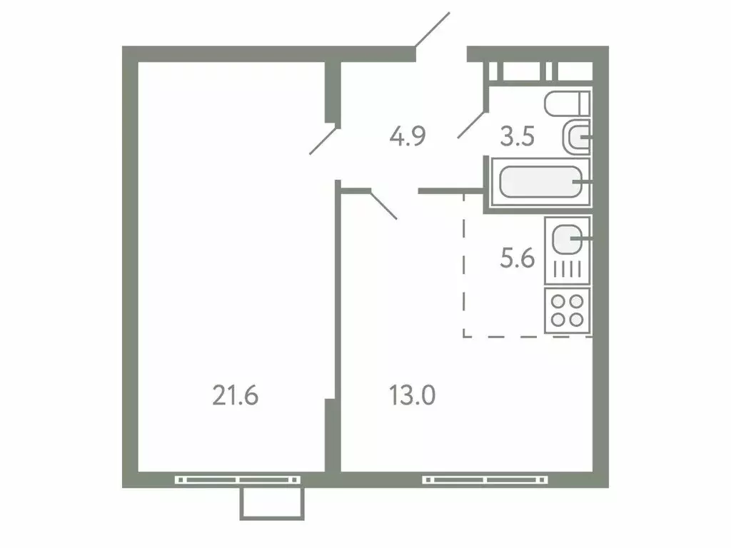2-комнатная квартира: посёлок городского типа Молоково, жилой комплекс ... - Фото 1