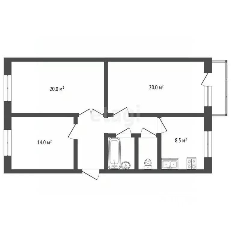 3-к кв. Челябинская область, Челябинск ул. 3-го Интернационала, 130 ... - Фото 1