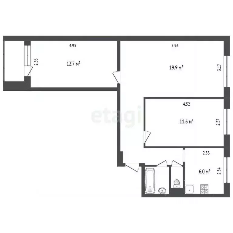 3-к кв. Москва Большая Академическая ул., 73К1 (59.0 м) - Фото 2