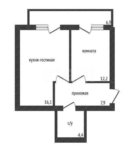 1-комнатная квартира: аул Новая Адыгея, Бжегокайская улица, 25/1к13 ... - Фото 0