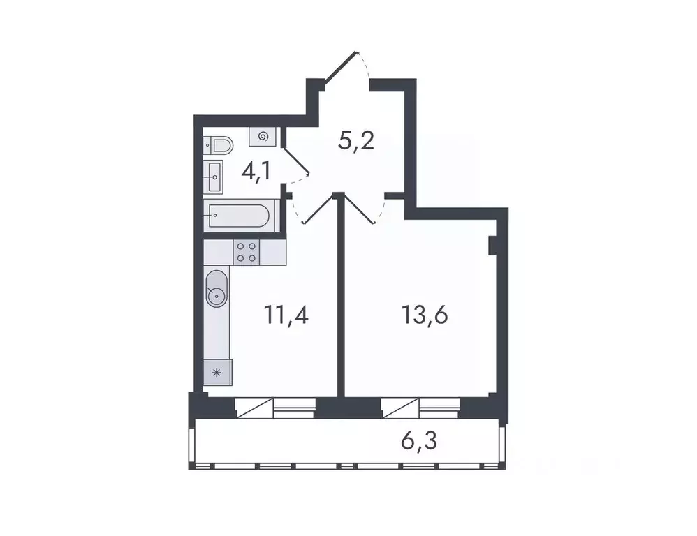 1-к кв. Кировская область, Киров ул. Чистопрудненская, 13 (40.6 м) - Фото 0