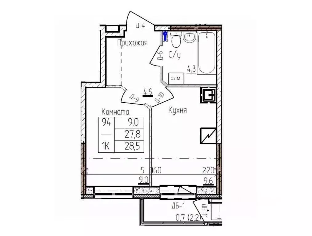 1-к кв. Пермский край, Пермь Белозерская ул., 30А (28.5 м) - Фото 1