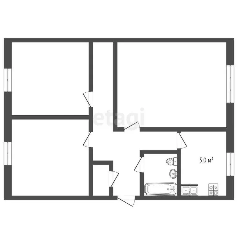 3-комнатная квартира: Вилючинск, улица Победы, 20 (61.1 м) - Фото 0