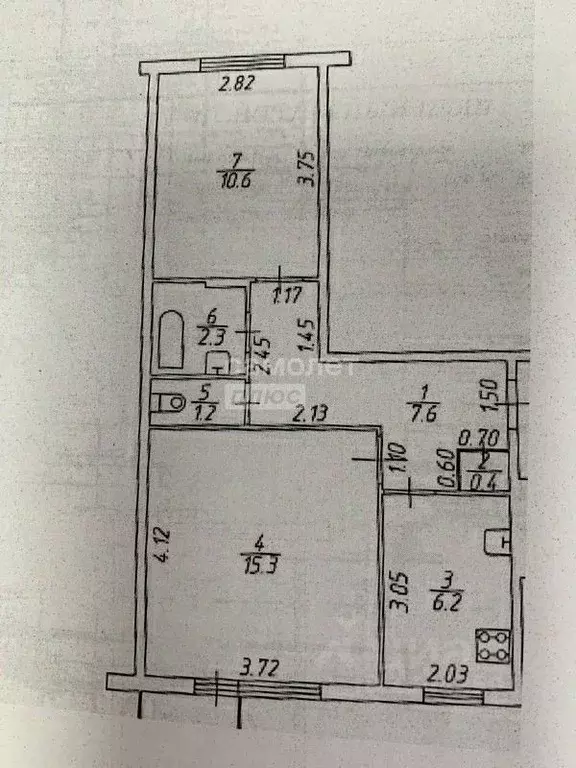 2-к кв. Татарстан, Нижнекамск просп. Химиков, 80В (43.6 м) - Фото 2