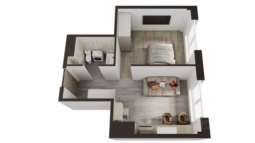 1-к кв. Сахалинская область, Анивский городской округ, с. Новотроицкое ... - Фото 1