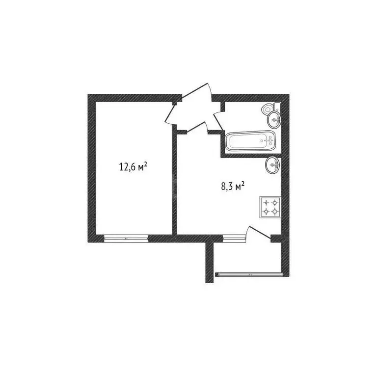 1-комнатная квартира: Белгород, улица Губкина, 44Б (26.7 м) - Фото 0