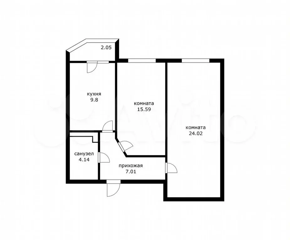 2-к. квартира, 60 м, 5/16 эт. - Фото 0