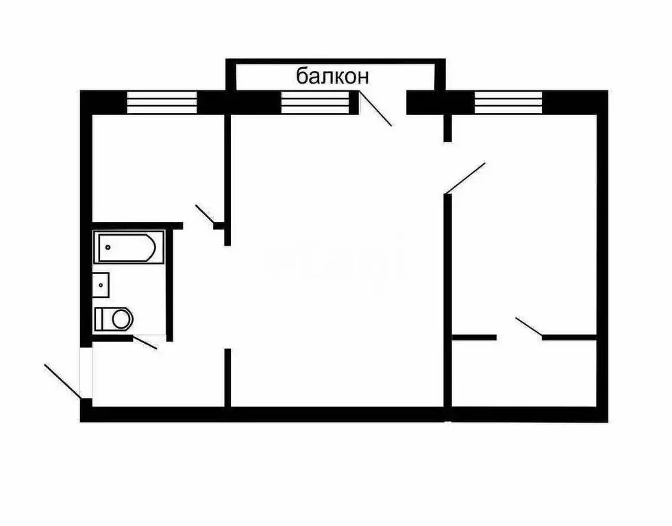 2-комнатная квартира: Бакал, улица Ленина, 12 (44.3 м) - Фото 1