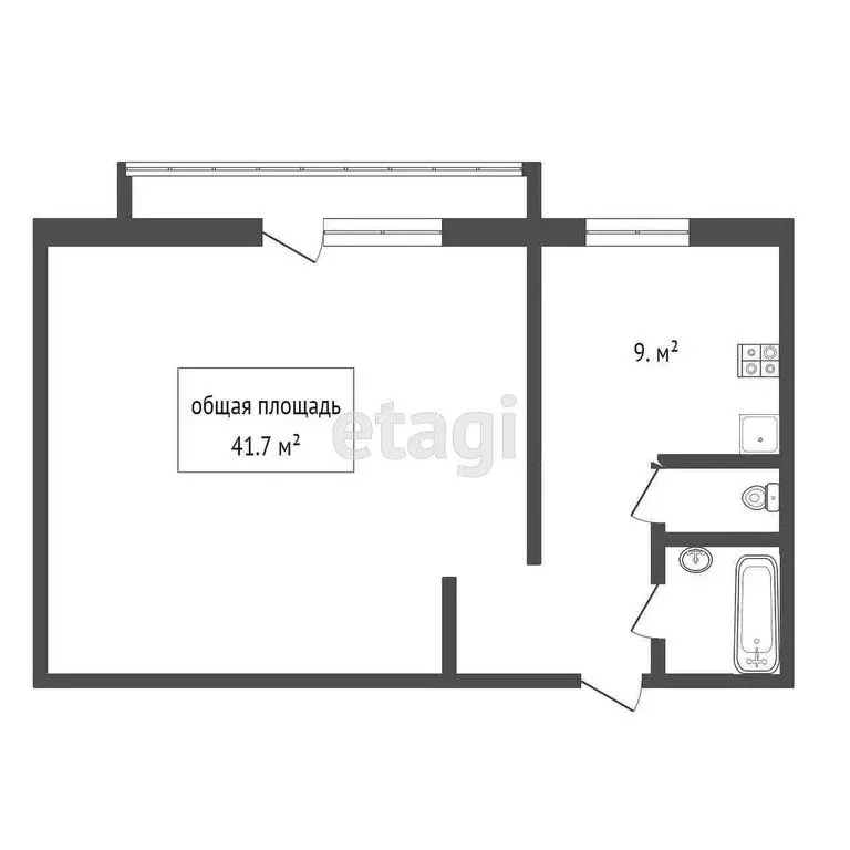 1-комнатная квартира: Новосибирск, улица Палласа, 3 (41.7 м) - Фото 0