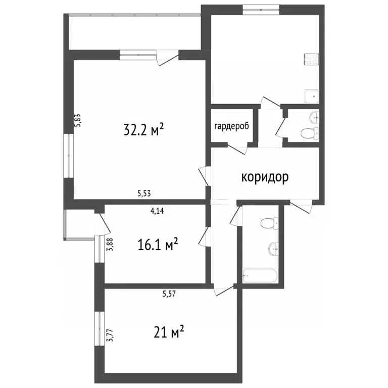 3-к кв. Ханты-Мансийский АО, Сургут Геологическая ул., 17 (109.5 м) - Фото 1