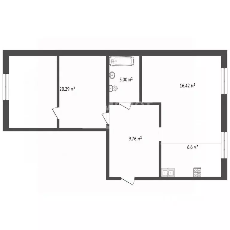 2-к кв. Тюменская область, Тюмень Амурская ул., 39 (57.9 м) - Фото 2