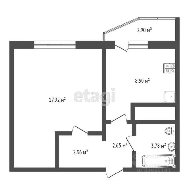 1-к кв. Ростовская область, Ростов-на-Дону ул. Еляна, 66 (31.5 м) - Фото 2