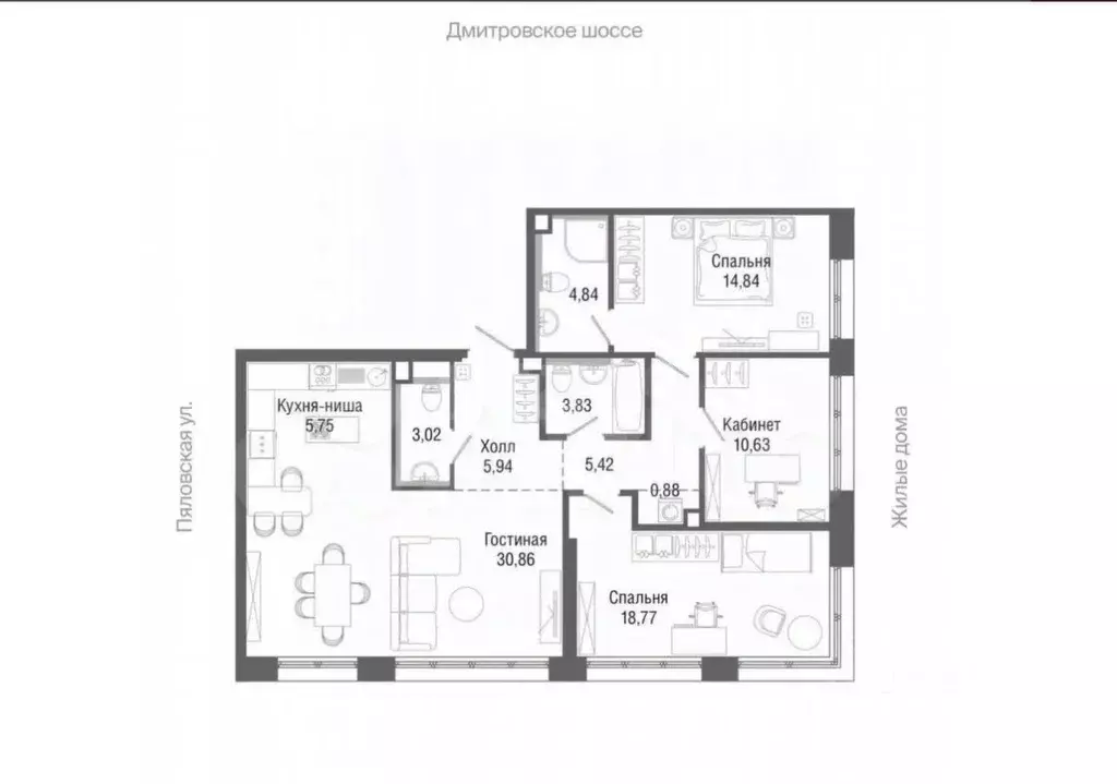 3-к кв. Москва Ильменский проезд, 14к1 (104.4 м) - Фото 1
