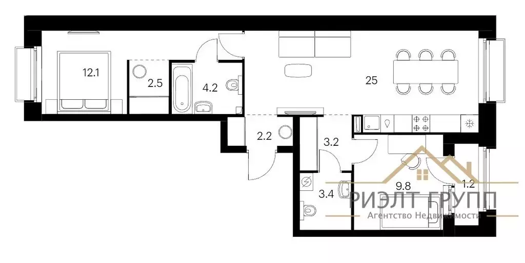 2-комнатная квартира: Казань, улица Халитова, 3 (64 м) - Фото 2