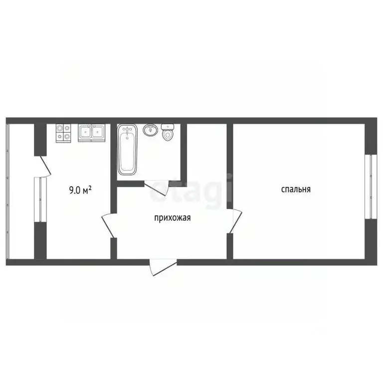 1-к кв. Крым, Ялта пер. Пролетарский, 5 (45.0 м) - Фото 2