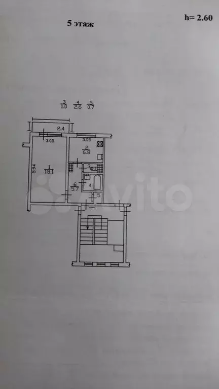 1-к. квартира, 34,9 м, 5/5 эт. - Фото 0