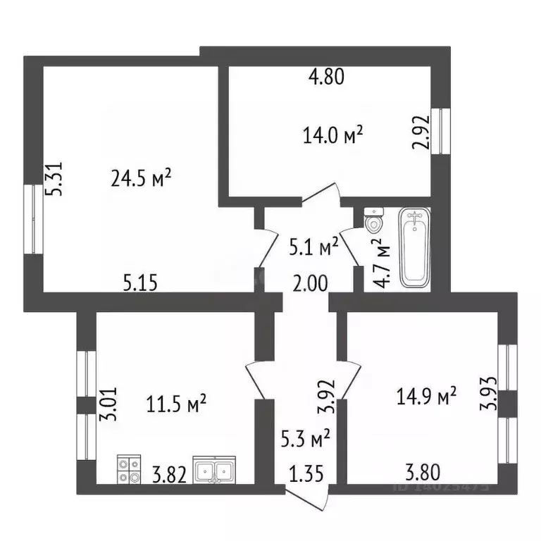 3-к кв. Владимирская область, Ковров Советская ул., 3 (80.0 м) - Фото 1
