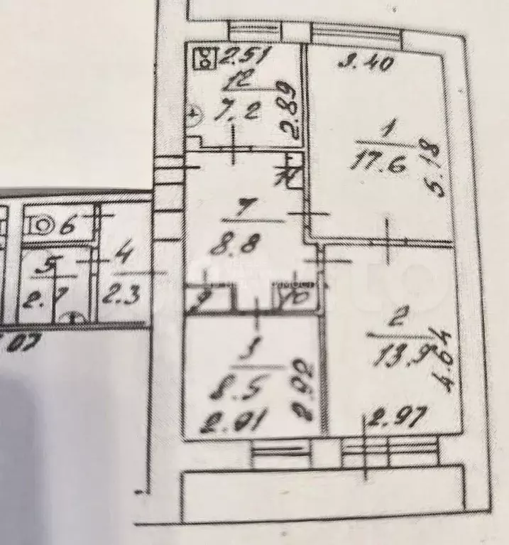 3-к. квартира, 64 м, 7/9 эт. - Фото 0