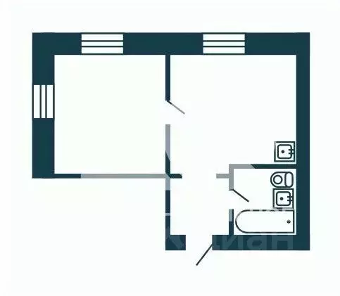 1-к кв. Новосибирская область, Тогучин Набережная ул., 1 (34.7 м) - Фото 1