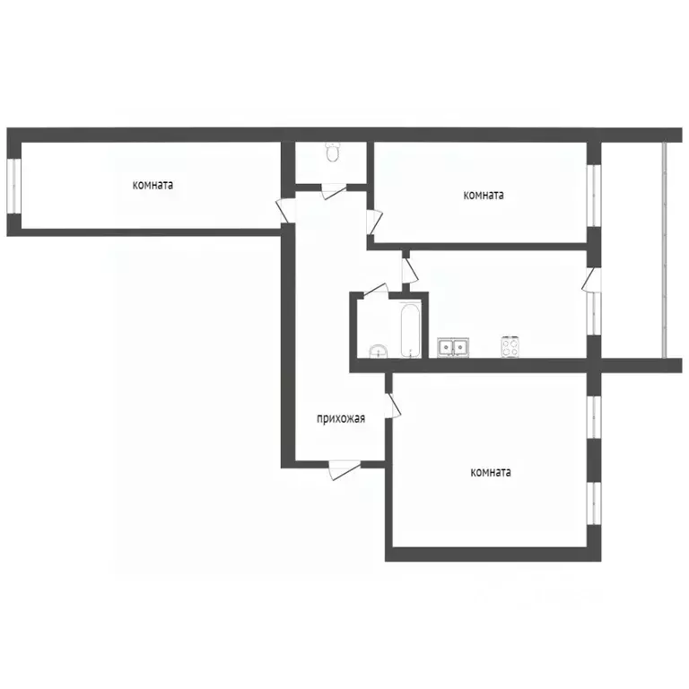 3-к кв. Вологодская область, Вологда Воркутинская ул., 17 (64.7 м) - Фото 2