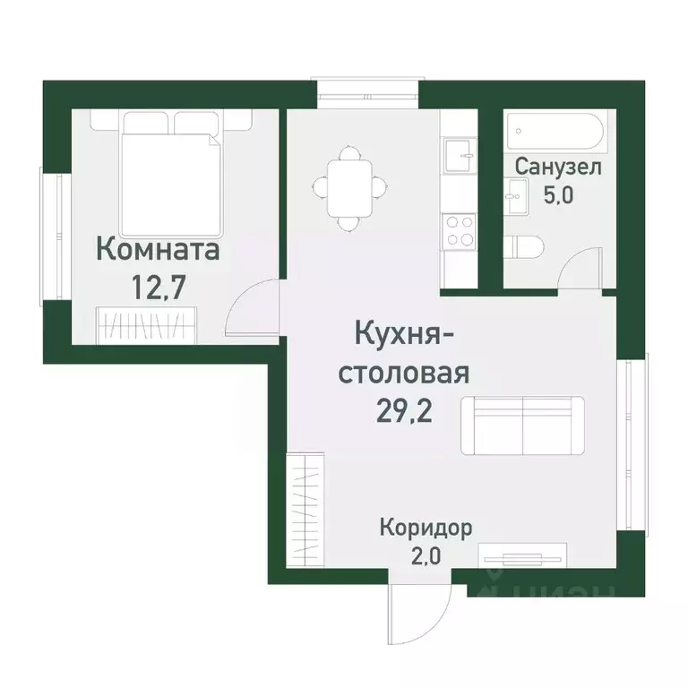 1-к кв. Челябинская область, Челябинский городской округ, пос. ... - Фото 0