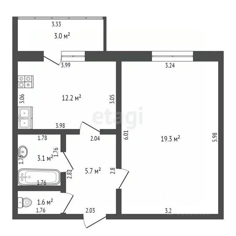 1-к кв. Мордовия, Саранск ул. Комарова, 13 (41.9 м) - Фото 0