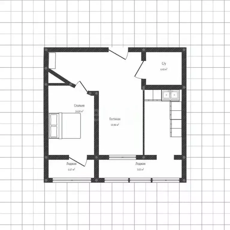 2-к кв. Адыгея, Майкоп Кооперативная ул., 94 (44.1 м) - Фото 2