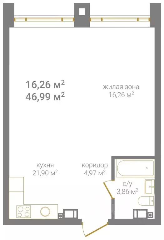 Свободной планировки кв. Нижегородская область, Нижний Новгород КМ Дом ... - Фото 1