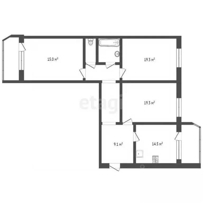 3-к кв. Тюменская область, Тюмень ул. Николая Семенова, 27 (90.0 м) - Фото 0