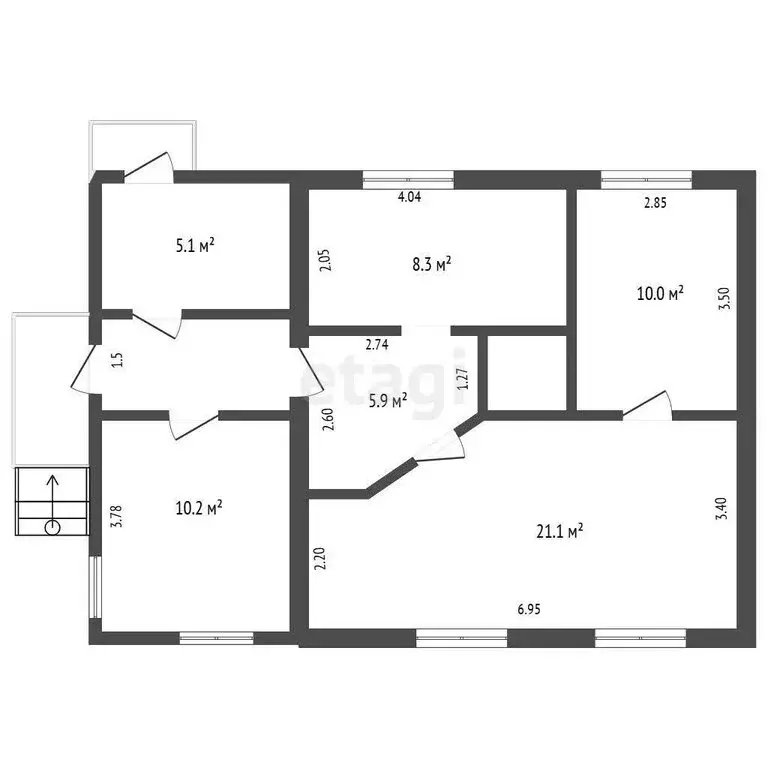 2-комнатная квартира: посёлок городского типа Судиславль, Овражный ... - Фото 1