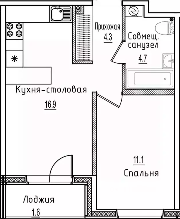 1-к кв. Новгородская область, Старая Русса ул. Чапаева, 2 (38.6 м) - Фото 1