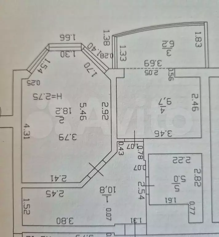 1-к. квартира, 50 м, 4/10 эт. - Фото 0