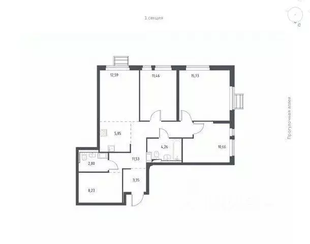 Квартира, 4 комнаты, 87 м - Фото 1