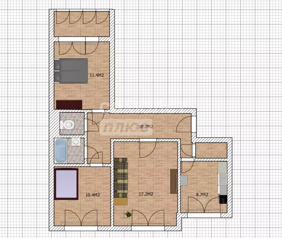 3-к кв. Алтайский край, Бийск Стахановская ул., 4 (63.5 м) - Фото 2