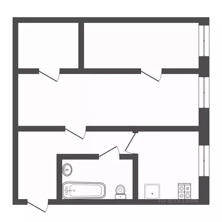 2-к кв. Тульская область, Тула ул. Седова, 47 (45.0 м) - Фото 1