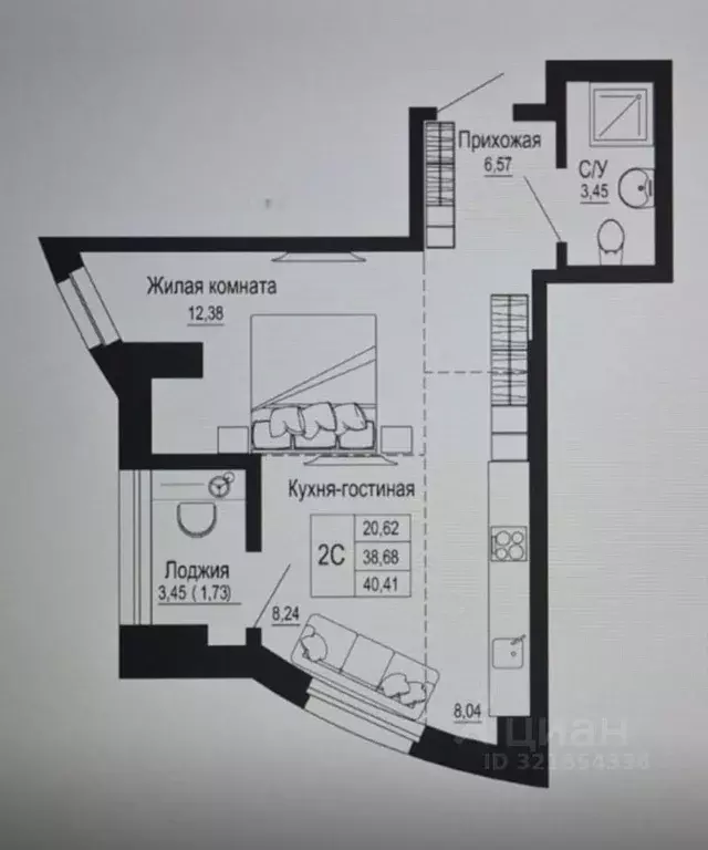 1-к кв. Ростовская область, Ростов-на-Дону Привокзальная ул., 3/1 ... - Фото 0