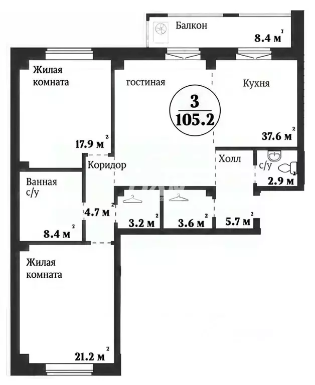 3-к кв. Челябинская область, Челябинск ул. Татищева, 256 (105.2 м) - Фото 2