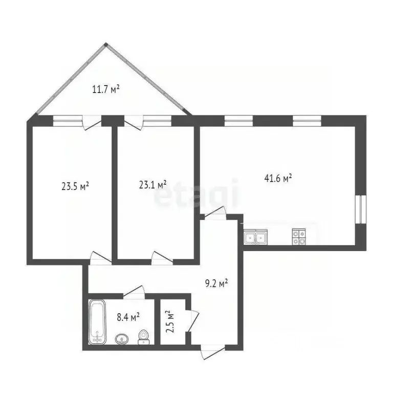 3-к кв. Тюменская область, Тюмень Первомайская ул., 34 (119.2 м) - Фото 2
