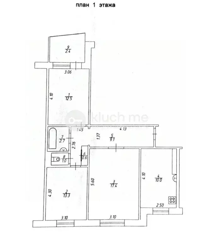 3-к кв. Татарстан, Казань ул. Адоратского, 9 (66.0 м) - Фото 2