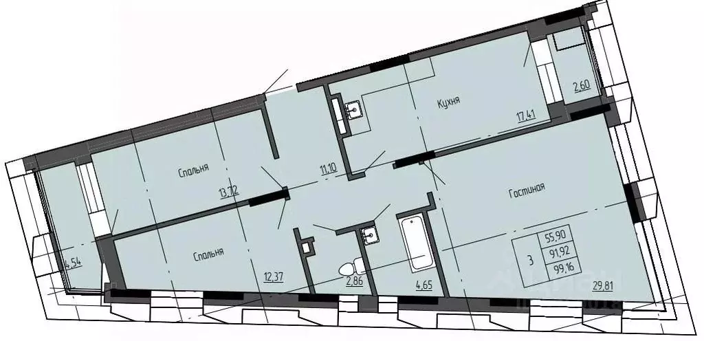 3-к кв. Саха (Якутия), Якутск ул. Чкалова, 39А (99.16 м) - Фото 0